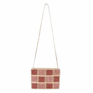 Magid Italy Woven Straw Crossbody Bag Checkered Vintage Style